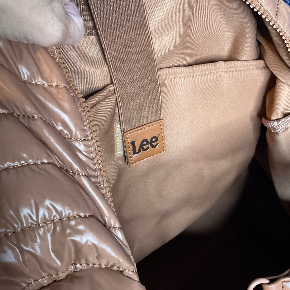 Lee Mocha Brown Quilted Puffer Crossbody Multi Pocket Duffle Bag - Picture 7 of 7